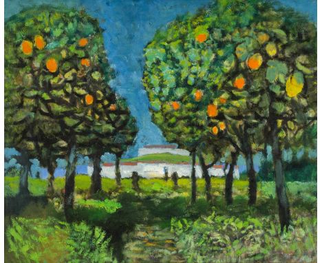 ‡ JOHN ELWYN (1916-1997) oil on canvas - 'Orange Grove, near Seville', dated 1989, studio stamp, 51 x 60.5cmsAuctioneers Note