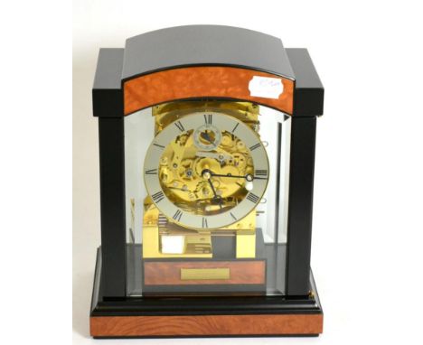 An Art Deco style modern chiming table clock, signed Kieninger 