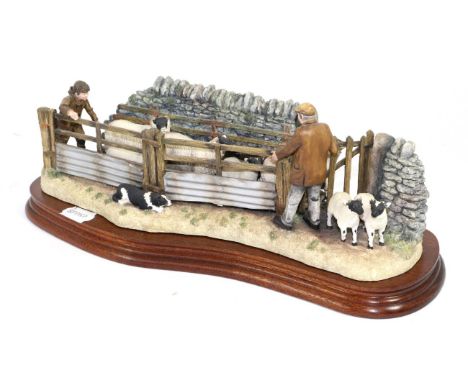 Border Fine Arts 'Shedding Lambs', model No. B0769 by Ray Ayres, limited edition 258/1250, signed on felt base by Hans Kendri
