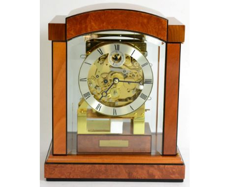 An Art Deco style modern chiming table clock, signed Kieninger 