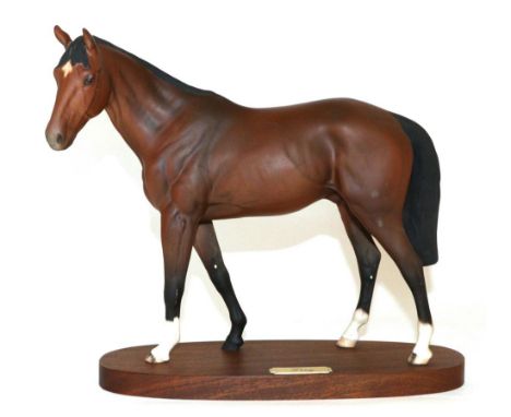 Beswick Connoisseur Model Troy, model No. 2674, brown matt, on wooden plinth