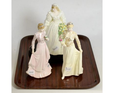 Three ceramic models made by Coalport - Diana, The Jewel in the Crown; Our English Rose and Diana, Princess of Wales, 29th Ju