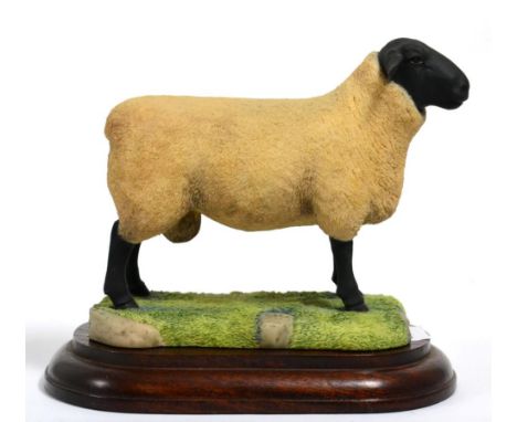 Border Fine Arts 'Suffolk Ram', model no. L40 by Ray Ayres, style one, limited edition 208/1250, on wood base, with certifica