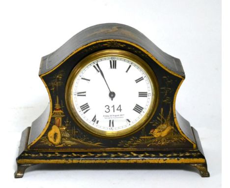 A Japanned mantel timepiece 