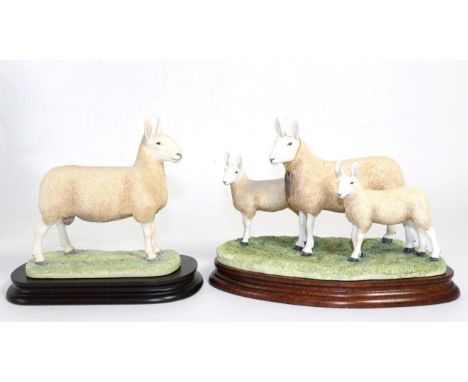 Border Fine Arts 'Border Leicester Tup', model No. L163 by Ray Ayres, limited edition 178/950, on wood base, with box and cer