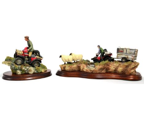 Border Fine Arts 'All in a Day's Work' (Farmer on ATV Herding Sheep), model No. B0593 by Kirsty Armstrong, limited edition 13