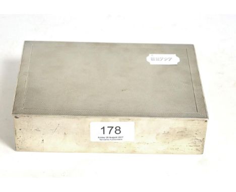 Silver engine engraved rectangular cigarette box 