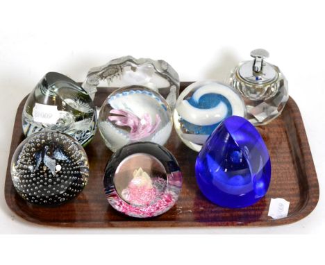 Eight paperweights, including Caithness 