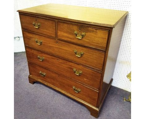 CHEST, George III mahogany, with two short over three long drawers, on bracket supports, 101cm h x 109cm W x 54cm D (with fau