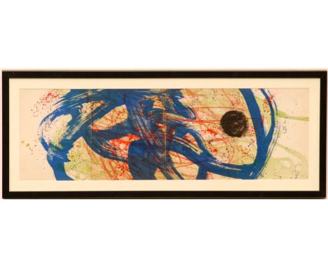 JOAN MIRO 'Abstract', original lithograph, Edition: 1200, printed by Maeght, 1961, 30cm x 95cm, framed and glazed.