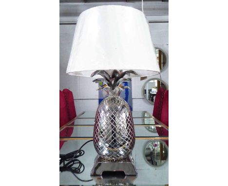 PINEAPPLE TABLE LAMP, Maison Jansen inspired design, with shade, 71cm H.