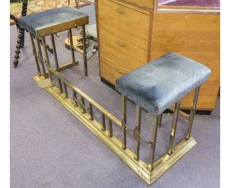 CLUB FENDER, stamped Townsend &amp; Thompson, Birmingham circa 1906 with crushed blue velvet upholstered horse hair seats upo