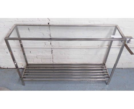 CONSOLE TABLE, 1920s German style polished metal finish, 80cm H.