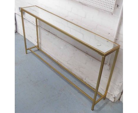CONSOLE TABLE, French 1950s inspired, gilt finish, 152cm x 26cm x 80cm.