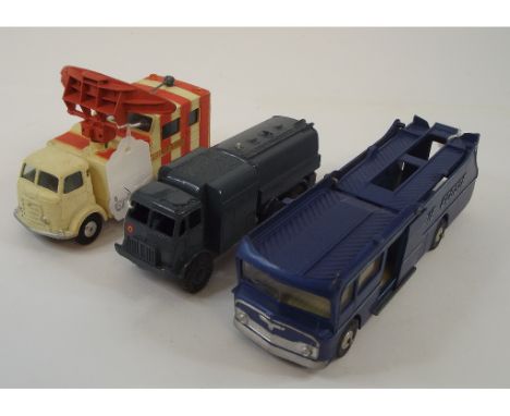 A Dinky Supertoys Pressure Refueller, 642, and two others, a Corgi Major Toys Decker Mobile Airfield Radar, 1106, and Ecurie 
