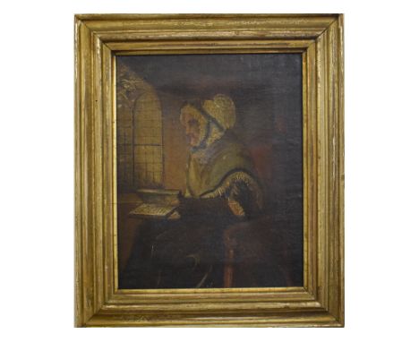 A portrait of a lady reading, 22 x 17.5 cm