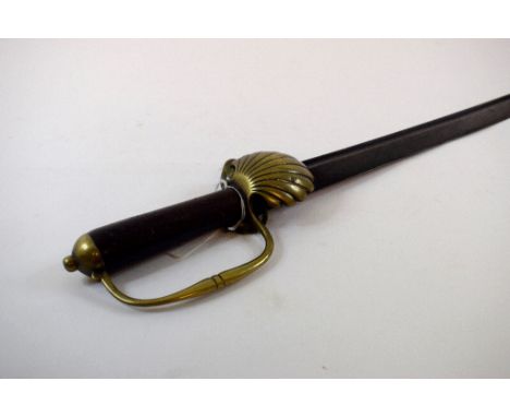 An 18th century German hunting hangar, the blade decorated a running fox