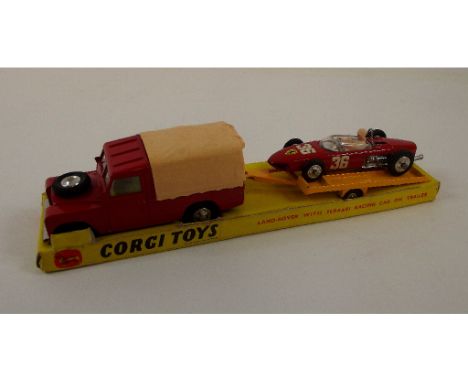 A Corgi gift set, Land-Rover with Ferrari Racing Car on Trailer, No 17, and three others, 256, 448 and 710, all boxed (4)