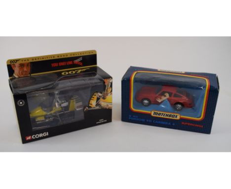 A Matchbox Supertoys Porsche 911 Carrera 4 (K168), a Corgi 007 You Only Live Twice Gyrocopter (04601), and other similar die-