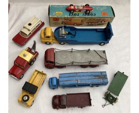 Diecast: A collection of assorted Corgi and Dinky vehicles to include Bedford Low Loader in excellent original condition, Fer