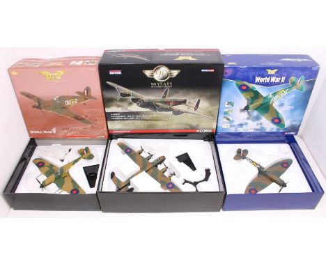 Corgi: A collection of three boxed Corgi Aviation Archive models to comprise: Avro Lancaster - RAF 617 Sqdn, Operation Chasti
