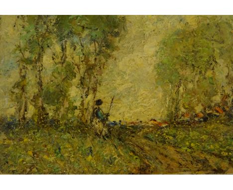 D Atherton Smith (British exh.1911-1912): `At Etaples` France, oil on canvas board signed and dated 1910, titled signed inscr