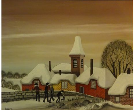 Brian Shields 'Braaq' (British 1951-1997): Halifax Snow scene, oil on canvas signed and dated 'Braaq '74',  50cm x 60cmProven