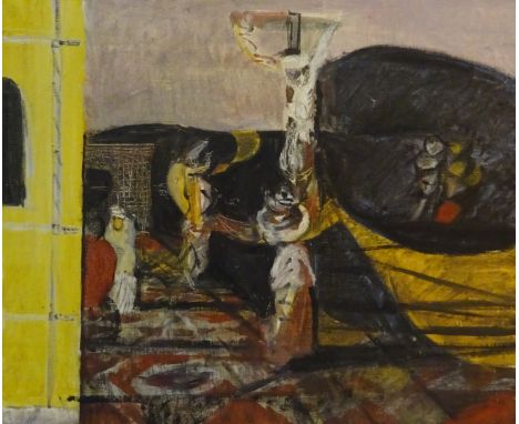Attrib.Brian Robb (British 1913-1979): The Crucifixion, oil on canvas unsigned 50cm x 60cmNotes: Robb born in Scarborough stu