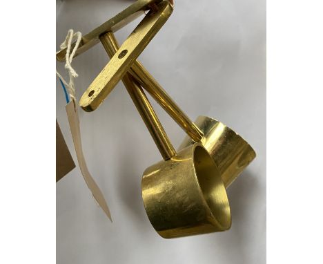 Pair of brass lamp brackets. This lot carries VAT.