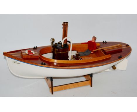 A well made spirit fired steam launch titled "Anna", measuring 24" in length and 10.5" across the beam, this model is made fr