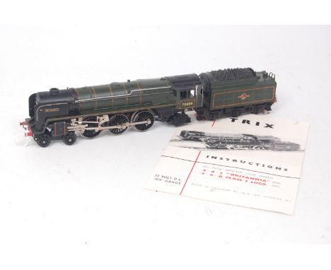 A Trix Twin Railway 236 H0 'Britannia' engine and tender with instructions and inner packing (G-BG)