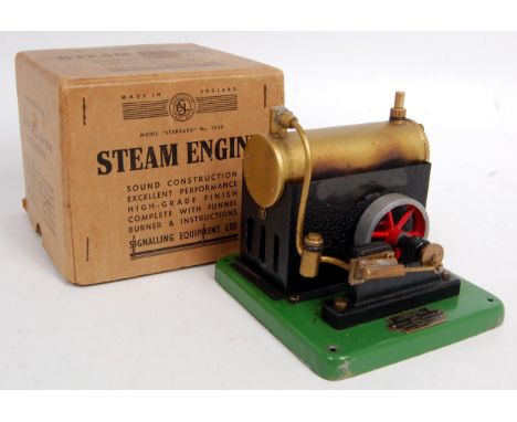 ESL of England No.1540 boxed "Standard" stationary steam plant, comprising of tin housed boiler with steam take off to power 