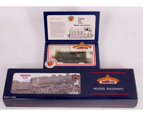 Bachmann 32-579 BR black Ivatt 2-6-0 engine and tender No. 34096, DCC ready (G-BG), together with 31-351 class 03 diesel loco