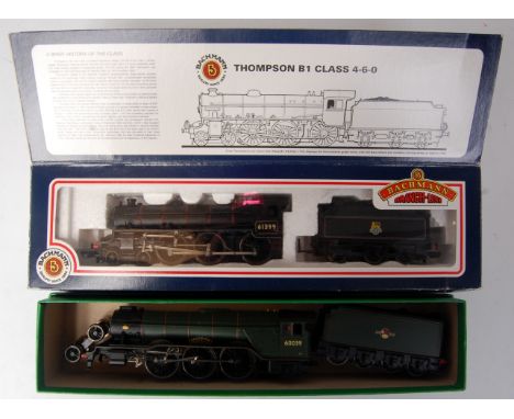 A Bachmann 31-701A BR lined black class B1 engine and tender (G-BG), sold with a Hornby BR lined green class A3 pacific No. 6