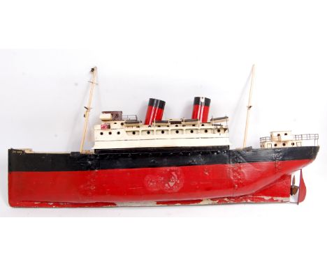 A scratch built 2 funnel liner 'Constance' having a steam engine with boiler bearing a manometer marked W&B Conan Limited, a 