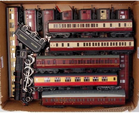 A Mainline British Railways black "Private W Wood VC" engine and tender together with 12 mixed makes corridor coaches various