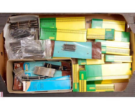 Collection of Minitrix, Wrenn, Lima and Peco N gauge track and points, some boxed and sealed others opened, and some loose, s