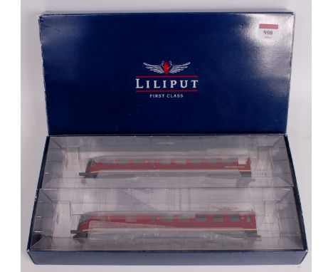 A Liliput for Bachmann H0 2 car DB red ET11-01 electric railcar with instructions, DCC ready (VG-BG)