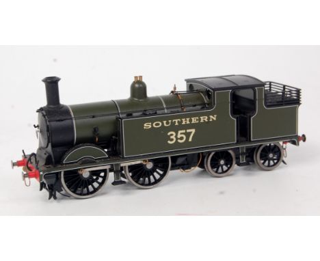 A Hornby Southern olive green class M7 tank engine No. 357 with detail added (G)