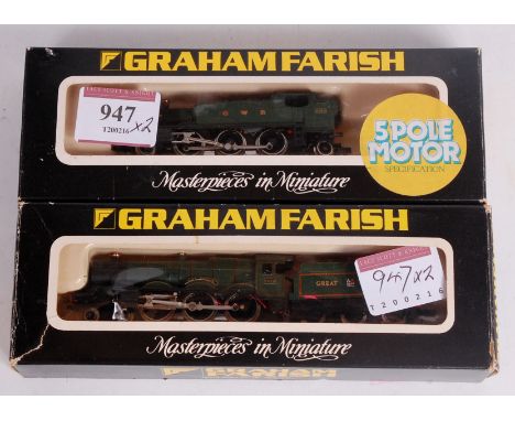 Graham Farish N gauge 1444 GWR 'Clun Castle' engine and tender (G-BG) and 1604 GWR prairie tank engine with 5 pole motor (G-B