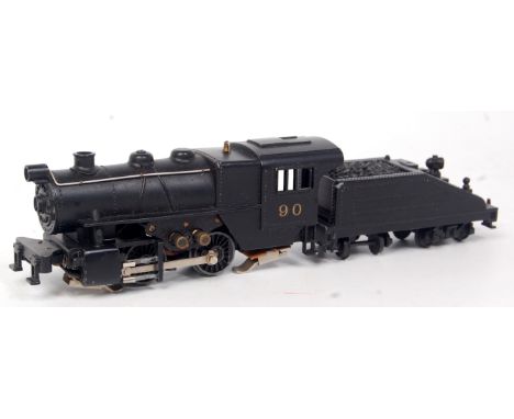 A repainted Trix Twin Railway American Outline switcher engine and tender (GR)