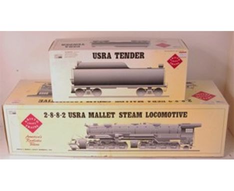 Aristocraft G1 scale black USRA steam locomotive mallet 2-8-8-2 no.373 with bogie 'Pennsylvania' tender, complete with instru