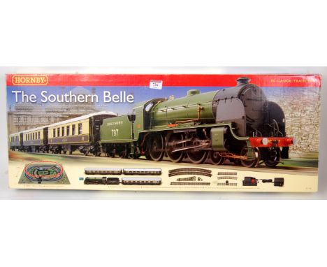 A Hornby R1118 'The Southern Belle' train set containing Southern green King Arthur class engine and tender No. 797 'Sir Blam