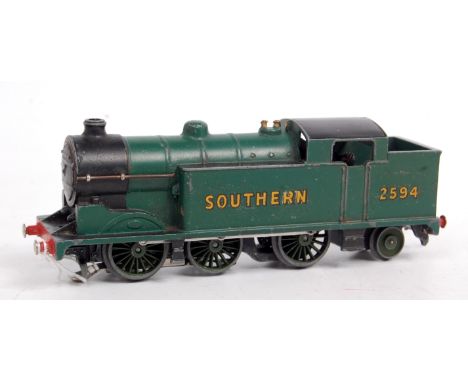 A Hornby Dublo EDL7 tank engine Southern Malachite green, body loose on chassis, good for age
