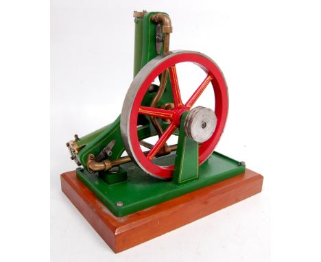 3 cylinder, scratch built possibly, oscillating engine, cylinders mounted on 'A' frame with 8 inch diameter flywheel (6 spoke