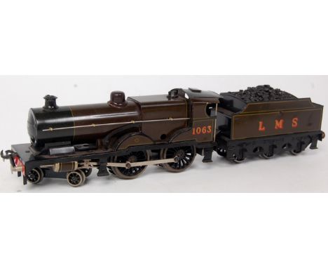 Bassett-Lowke brown LMS 12V DC standard 4-4-0 Compound no. 1063 - touching-in to boiler around handrail and pickup replaced w