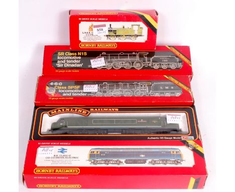 Hornby R061 LMS black five engine and  tender (G-BFG), R075 BR blue class 47 diesel locomotive (NM-BG), R154 Southern green '