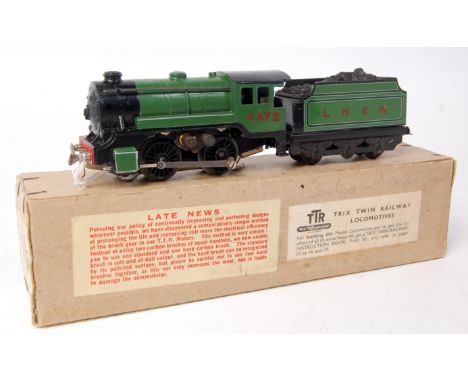 A Trix Twin Railway prewar freelance 0-4-0 engine and tender LNER lined light green No. 4472 box number 41520 (VG-BVG)