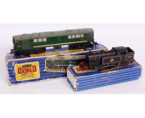 A Hornby Dublo 3-rail 3233 Co-Bo diesel locomotive, playwear (F-BP) sold with 3-rail EDL17 0-6-2 tank engine in poor repair b