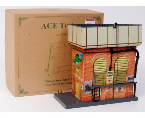Ace Water Tower, damage to top and ladder loose (FG-BG)